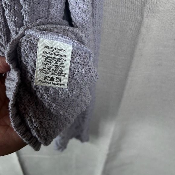 Cotton Country by Parkhurst XL Lavender Cable Knit Eco Cotton Blend Sweater - Picture 4 of 7